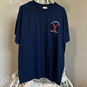 Mens Yellowstone Navy Blue T-Shirt